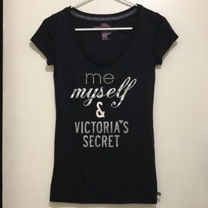 “Me Myself & Victoria’s Secret” burnout T w/ bling
